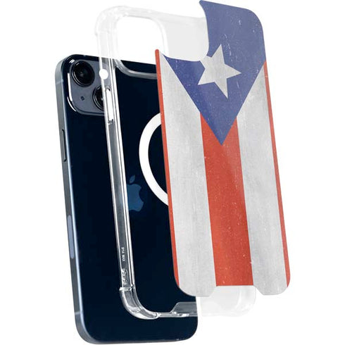 Puerto Rico Flag Distressed iPhone 14 Plus MagSafe Case